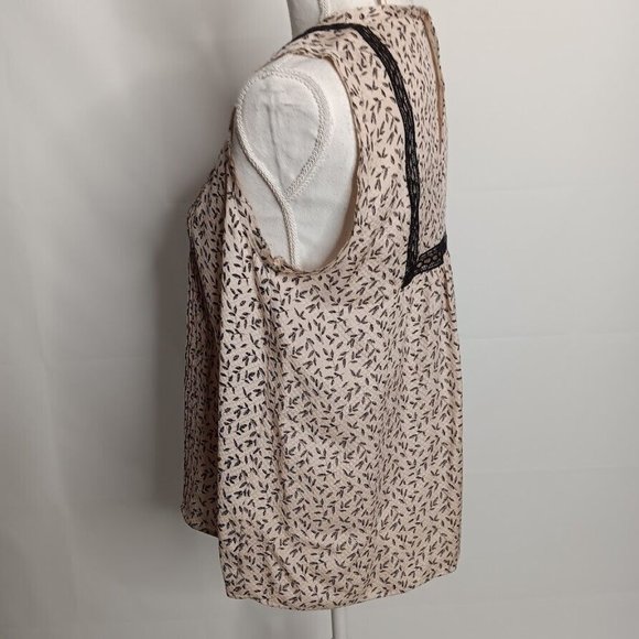 Rebecca Taylor Silk top Women's size 4 Raw Edge Short Sleeve Pleated Top - Picture 5 of 9